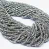 Natural Blue Fire Silver Coated Labradorite Faceted Rondelle Beads - Length 14 Inches and Size 3mm approx.
